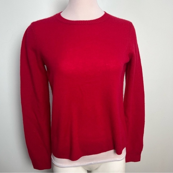 Caslon Sweaters - Caslon 100% Cashmere Vibrant Red Crewneck Sweater Women’s Size Small